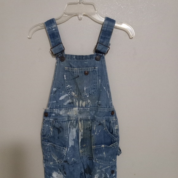 Vintage Levi's Denim 6 Boys Painting Overalls Kids - Picture 12 of 13